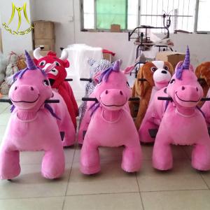 Wholesale Hansel commercial non coin operated electric stuffed animal unicorn on wheels for parties from china suppliers