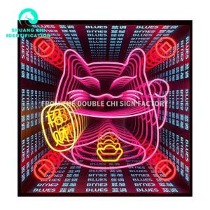 Wholesale 3D Stereo Wall-Mounted/Floor-Standing Abyss Mirror in Customizable Red Blue Green Neon from china suppliers