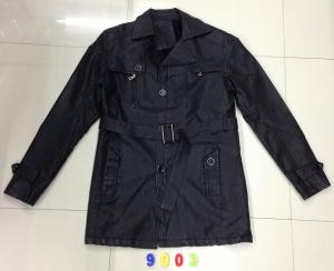 Wholesale 9003 Men's black pu fashion long jacket coat stock from china suppliers