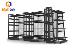 Wholesale Heavy Duty Cold Rolled Steel Gondola Display Rack Grocery Store Shelf In Black from china suppliers