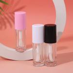 White, Black, Pink Plastic Lip Glaze Tube With Brush, Customizable Logo