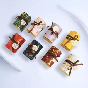 Wholesale Ribbon Bronzing Cardboard Food Packaging Wedding Candy Boxes 10g/Pcs from china suppliers