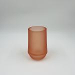 Glass Bathroom Accessories Set Frosted Orange Round Shape Gold Pump Glass Soap