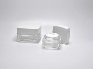 Wholesale JG-SR30,SR50 30ml&amp;50ml clear square glass cosmetic jar with square lid, eco friendly cosmetic containers wholesale from china suppliers