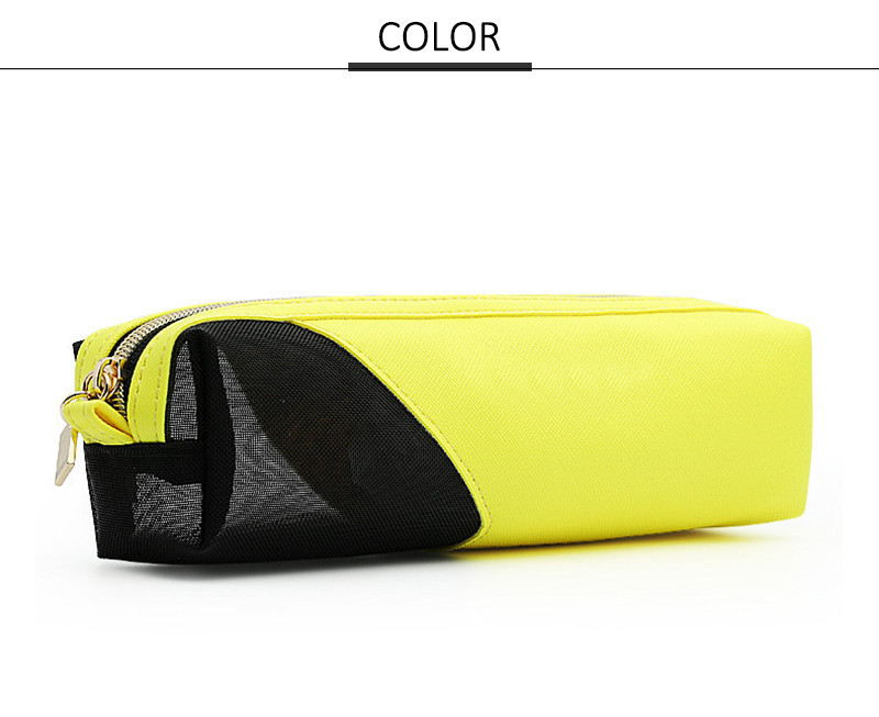 Portable Waterproof PU Leather Zippered Cosmetic Bag