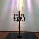 9 Arm Crystal Candelabra Black Candle Stand Wedding Table Centerpieces