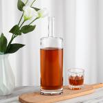 Hot Stamping 200ml 500ml 750ml Round Empty Glass Spirit Bottles for Whisky