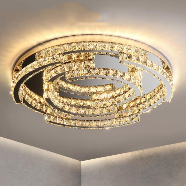 Luxury Crystal Ceiling Lamp Suitable for Living Room Bar Bedroom Ceiling Lamp(WH
