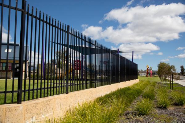 crimped top steel fencing panels 2.1m*2.4m INTERPON ral9001 powder coated at