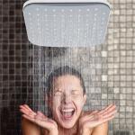 7 Inch Grey Rainforest Shower Head , Ceiling Rain Shower Head For Shower Cabin