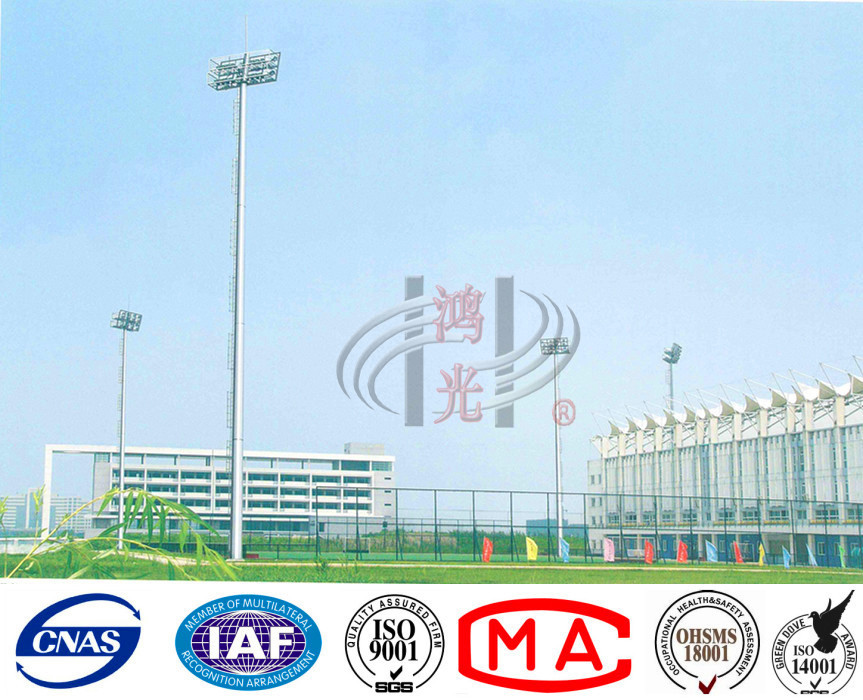 Custom Hot Dip Galvanized High Mast Lighting Pole with Lifting System