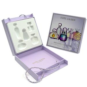 Wholesale Cosmetic Rigid Gift Boxes For Perfume / Skincare Set With Rope Handle from china suppliers