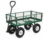 Industrial Garden Wagon Cart 300kg Capacity And Metal Wire Spoke Garden Trolly