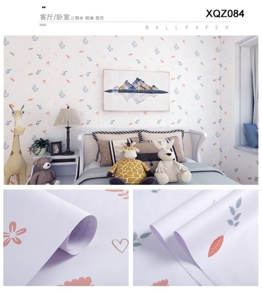 Romantic Heart-Shaped Self-Adhesive Wallpaper for Modern Cartoon Design Bedroom