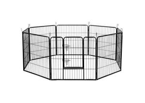 Wholesale Black Silver Strong Metal Puppy Dog Play Pen Square Tube 1.5m Width from china suppliers