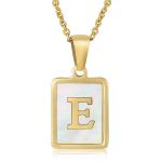 Simple 15*12MM Stainless Steel 3D Shell Letter Necklace Women'S Titanium Steel