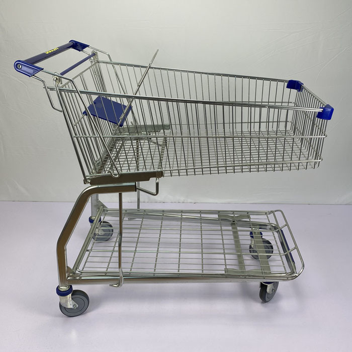 Galvanized Supermarket Trolleys Travellator Wheel Metal Shopping Trolley