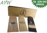 Multiple Uses Kraft Paper Bags Inside Foil / Clear Window For Dried Coffee Bean