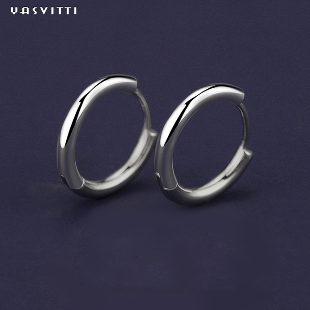 0.07oz 0.12cm Sterling Silver Jewelry Earrings 316L Mens Stainless Steel Hoop Earrings