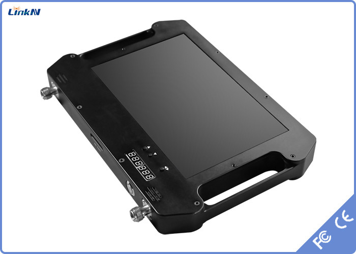 Rugged Portable COFDM Video Receiver FHD with Battery & LCD Display Dual Antenna AES256 3-32Mbps Data Rate