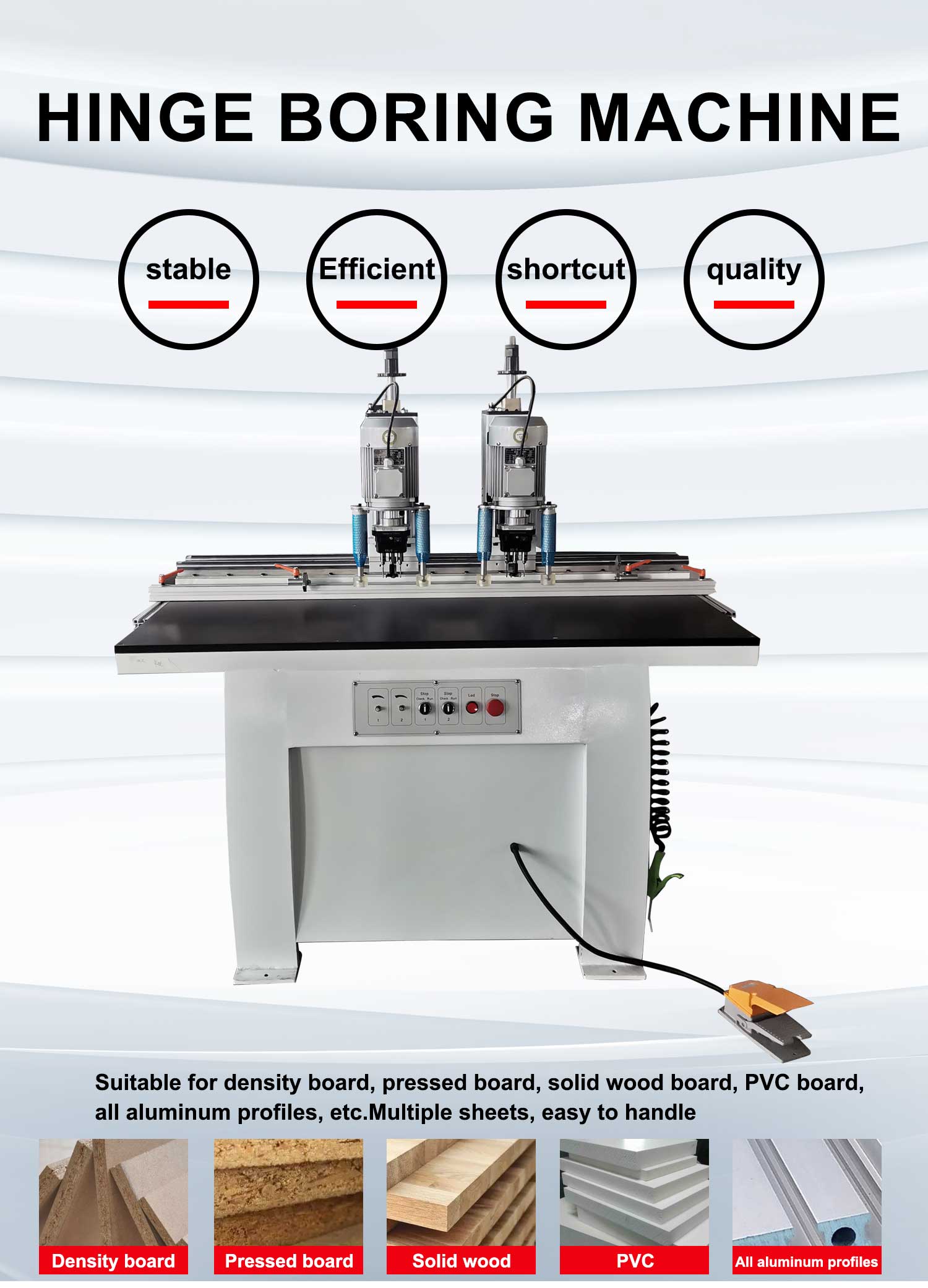 Customized Logo Cabinet Door Hinge Boring Machine for Vertical and Horizontal Drilling