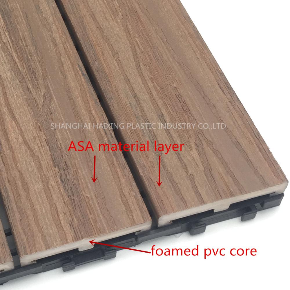 Outdoor DIY Co-extrusion WPC/PVC Decking Tile with Modern Design and Easy Installation