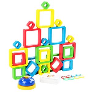 Wholesale Wooden Intelligence Color Square Box Kindergarten Learning Toys Assembly Blocks from china suppliers