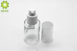 Round Shape Clear Glass Foundation Bottle 30ml Custom Service Acceptable