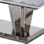 Small Rectangle 130x90x75cm SS Dining Tables Artifial Grey Marble Top For