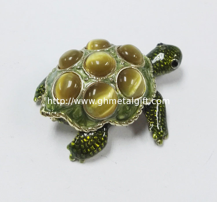 Metal Turtle jewelry box with diamond Decoration new mini turtle jewelry box