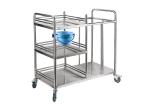 Three Shelf SS Medical Trolley , Hospital Linen Trolley Stainless Steel