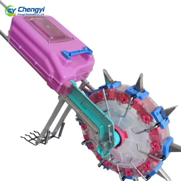 Manual Push Fertilizer Roller Seeder 8 Nozzle Farm Corn Sowing Machine