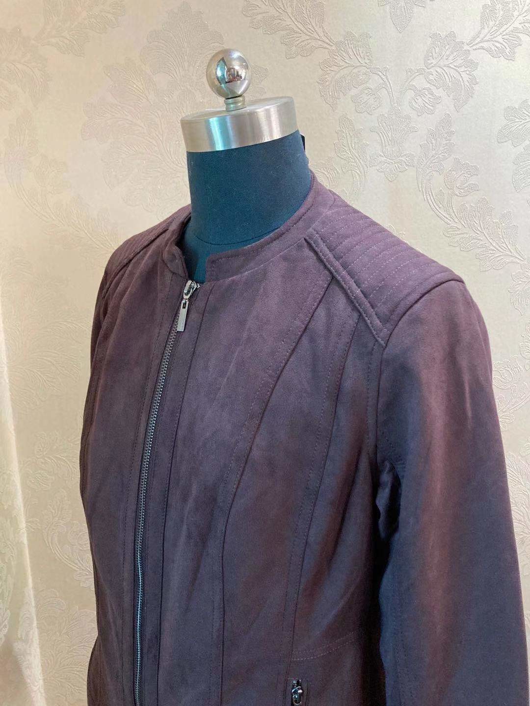 95% Polyester 5% Elastane Sueded Ladies Bomber Jacket