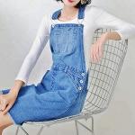 Customized Fade Proof Ladies Ripped Denim Dress Sleeveless For Spring