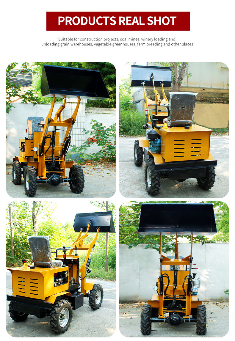 Electric Start 1000kg Hydraulic Backhoe Loader Mini Front End Loader With Back Hoe