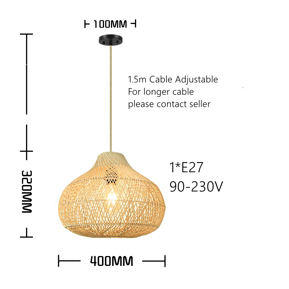 Handmade Bamboo Woven South Asia Holiday Restaurant Hotel Japanese Hawaii Summer Style Pendant Lamp(WH-WP-80)