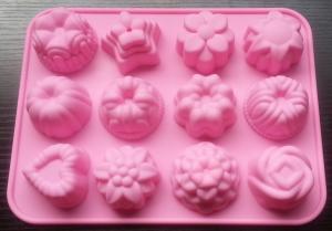 Wholesale Silicone manufacturer Silicone baking tools 12 cup flower-shaped silicone mold SB-016 from china suppliers