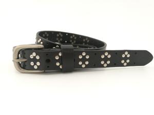 Wholesale Genuine Leather Womens Studded Belt Silver Buckle Color FK11925 For Young Lady from china suppliers