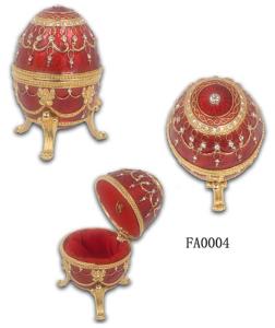 Wholesale Faberge Egg Hand Painted Jewelry Trinket Box Gift for Easter Egg Music Box Pewter Figurine Musical Egg Home DecorDirect from china suppliers