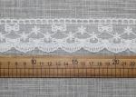 White Embroidered Lace Trim For Smocked Dress / Lace Ribbon Embroidery Fabric