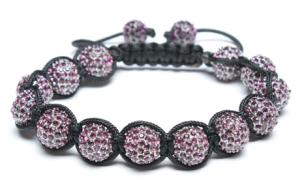 Wholesale Adjustable Shamballa Bracelet, Amethyst Rhinestone Ball from china suppliers