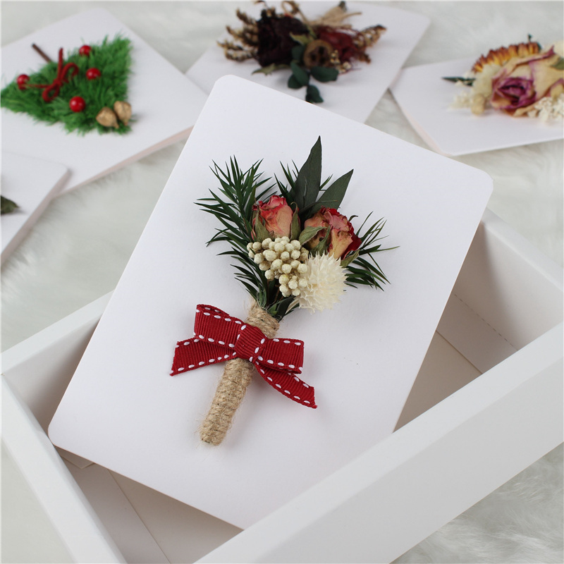 Custom Flower Cards Handmade , Mini Creative Flower Bouquet Card