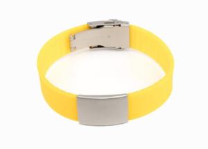 Wholesale Outdoor Sport ID Bracelet Band Size 220*18mm Yellow Color With Engraving QR Code from china suppliers