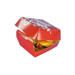 China Customized fast food box hamburger box eco-friendly and biodegradable white cardboard packaging on sale