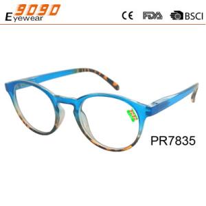 Wholesale Fashionable reading glasses,made of plastic frame,spring hinge, suitable for men and women from china suppliers