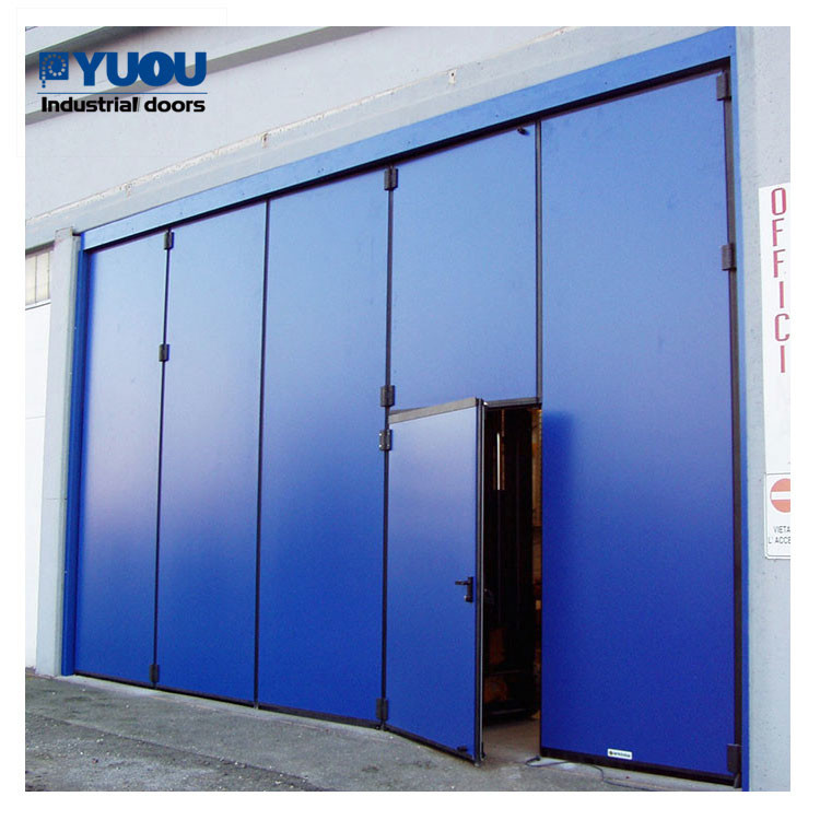 57mm Sandwich Panel Industrial Sliding Folding Doors 300W Bifold Fire Station Doors