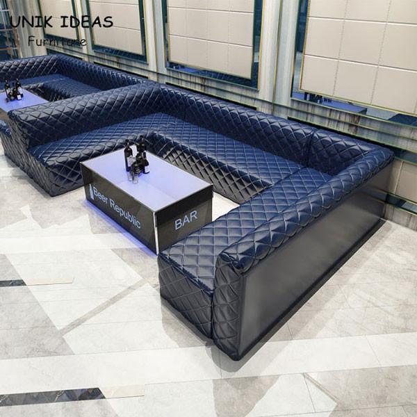 Symmetrical U Shaped Club Lounge Sofa Sectional Living Room Microfiber Velvet