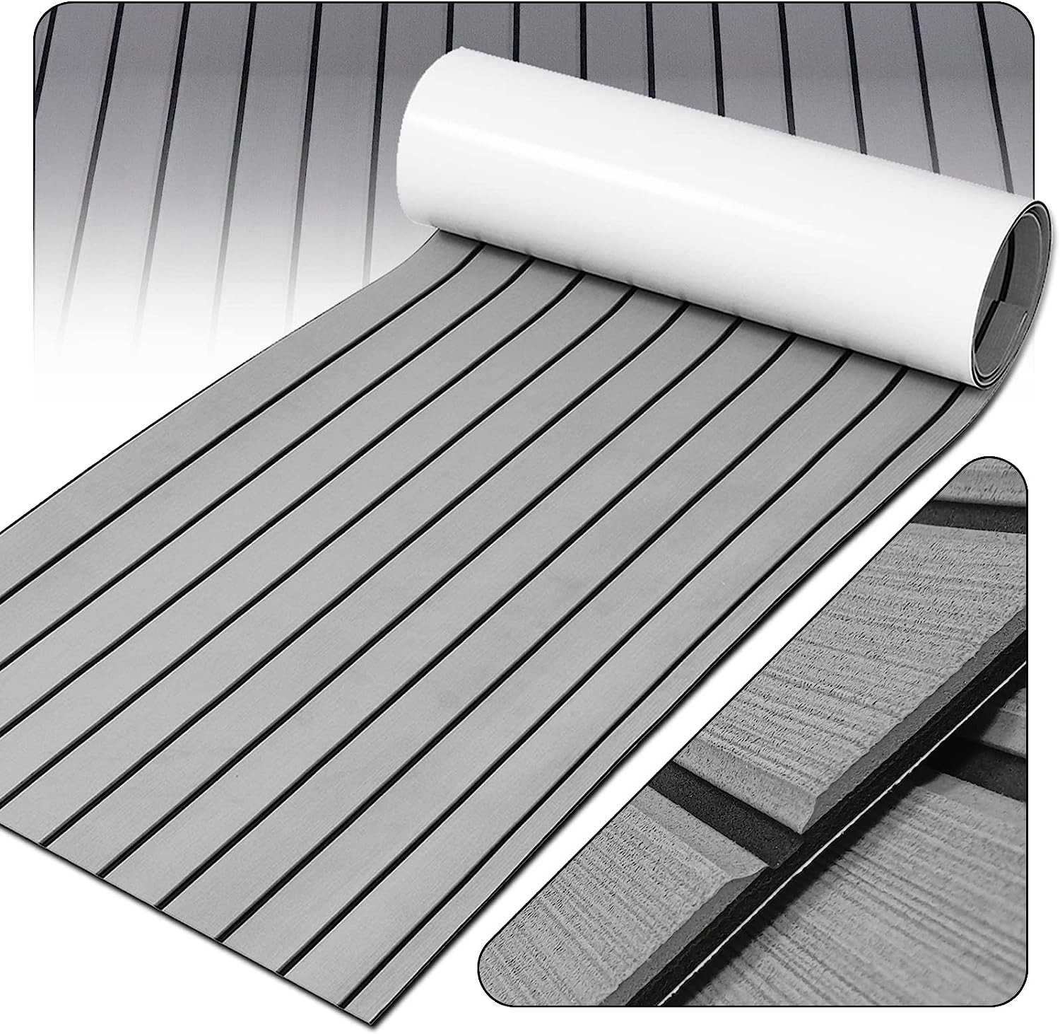 Flooring EVA Foam Decking Sheet, Faux Teak Decking Mat for Boat Yacht Marine Floor Carpet/Swimming Pool Flooring