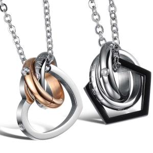 Wholesale New Fashion Tagor Jewelry 316L Stainless Steel couple Pendant Necklace TYGN133 from china suppliers