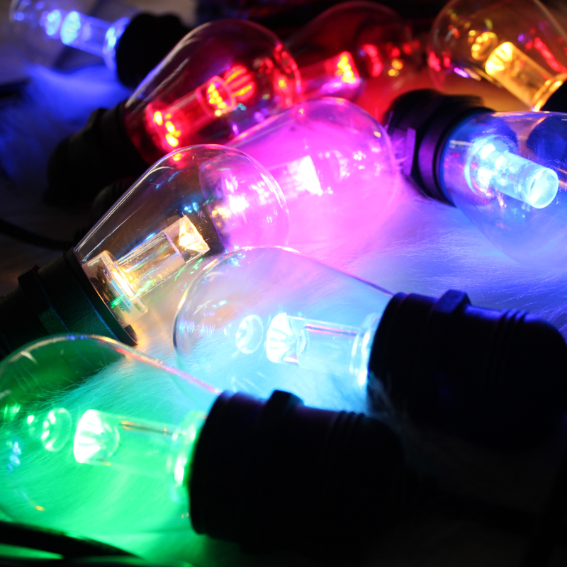 Waterproof Heavy Duty Outdoor RGB LED String lights Connectable Festoon for Party Garden Christmas Holiday Garland Cafe